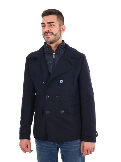 CAPPOTTO DOPPIO PETTO CON FITNO GILET YES ZEE DA UOMO BLU