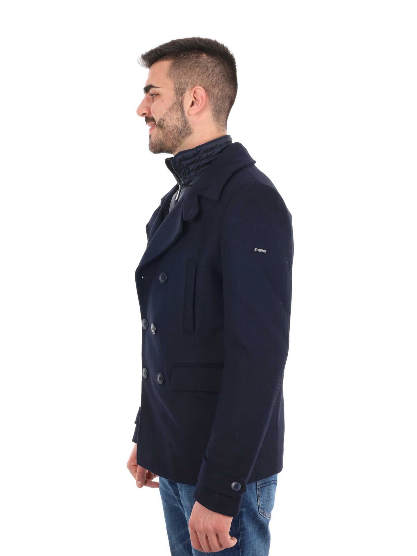 CAPPOTTO DOPPIO PETTO CON FITNO GILET YES ZEE DA UOMO BLU