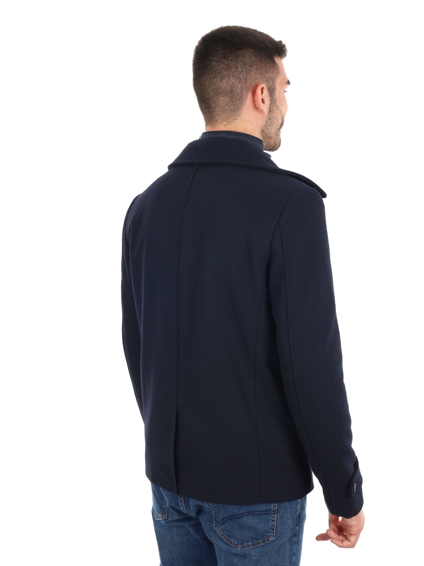 CAPPOTTO DOPPIO PETTO CON FITNO GILET YES ZEE DA UOMO BLU