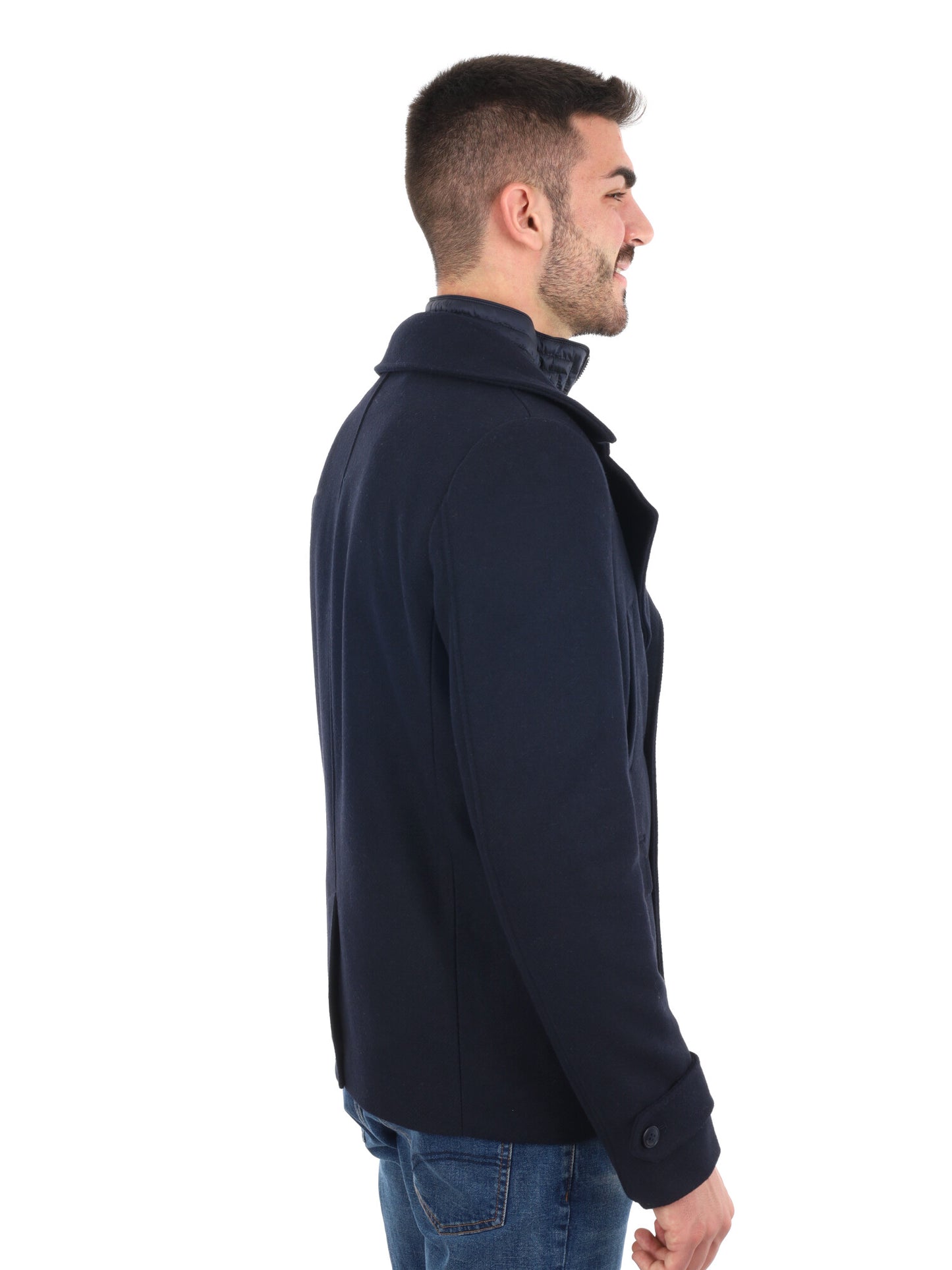 CAPPOTTO DOPPIO PETTO CON FITNO GILET YES ZEE DA UOMO BLU