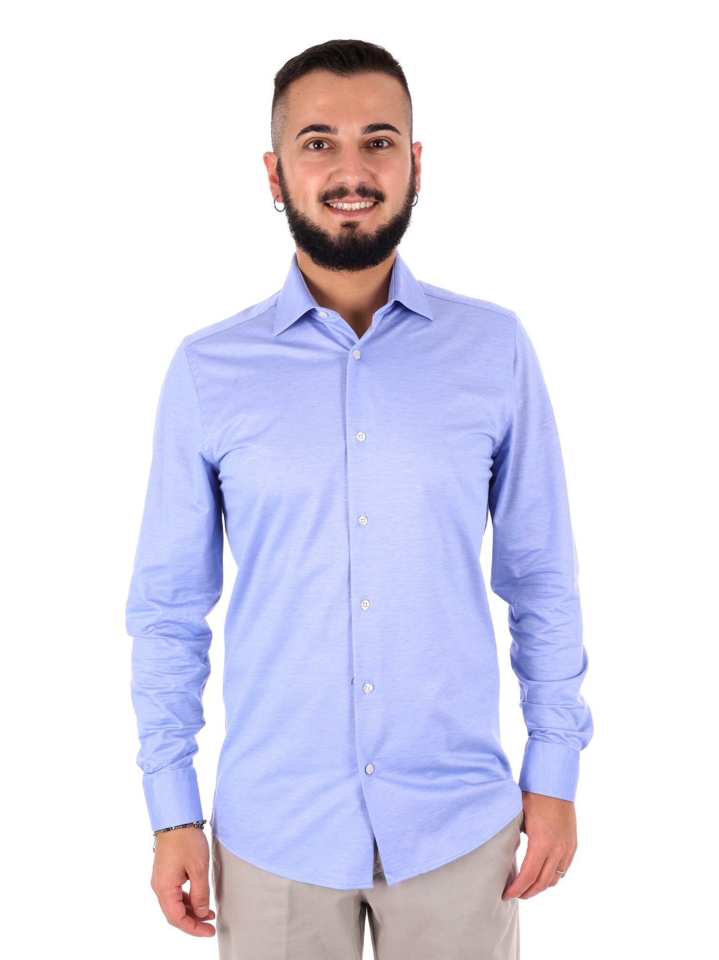 Camicia Jersey FB da uomo in azzurro, elegante e confortevole