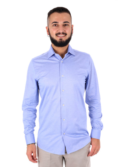 Camicia Jersey FB da uomo in azzurro, elegante e confortevole