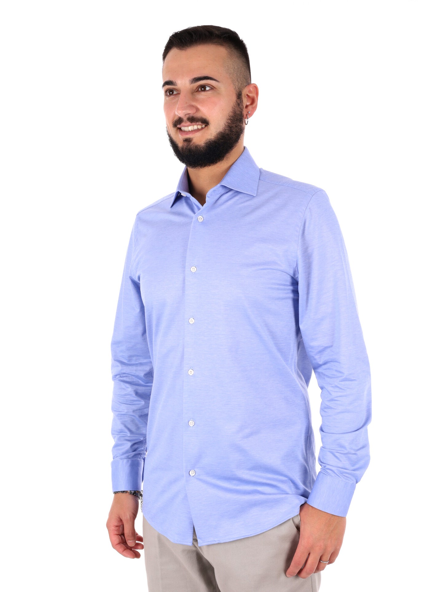 Camicia Jersey FB da uomo in azzurro, elegante e confortevole