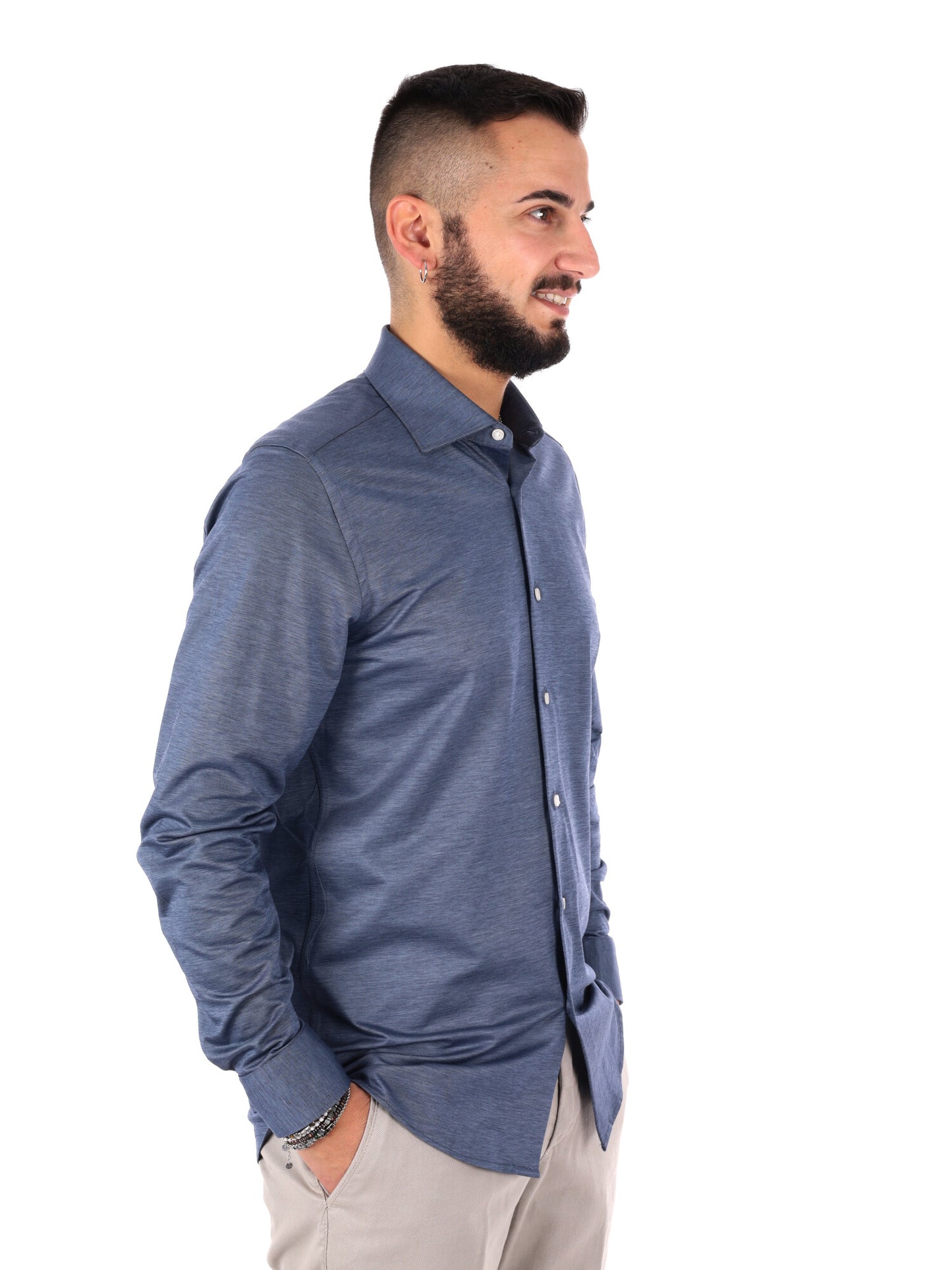 Camicia Jersey Jeans da uomo in denim per la primavera-estate