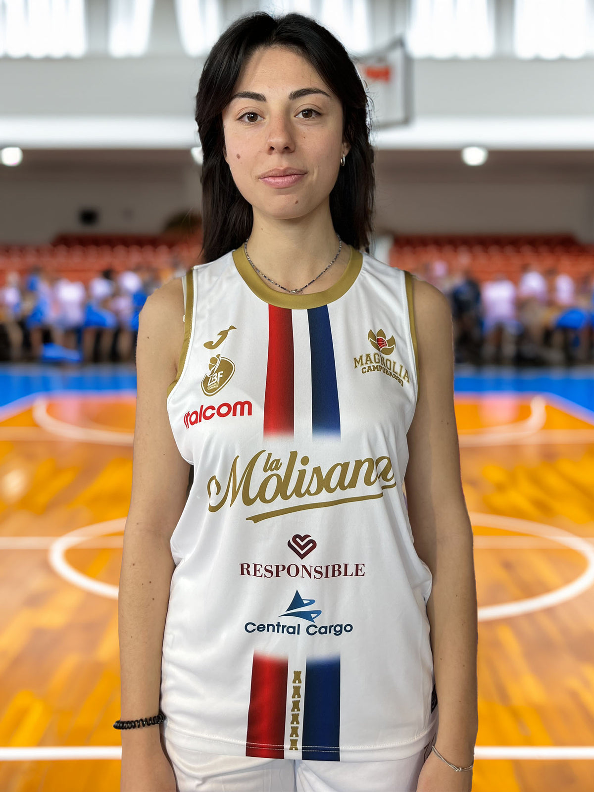 Magnolia home canotta basket da uomo bianco