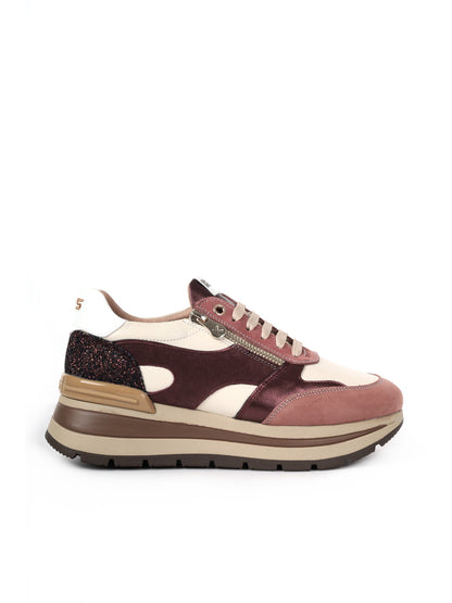 SNEAKERS CON ZEPPA GOLDEN KEYS DONNA CREMA-ROSA