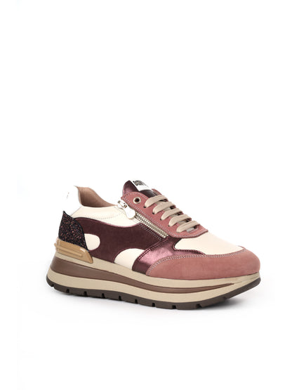 SNEAKERS CON ZEPPA GOLDEN KEYS DONNA CREMA-ROSA