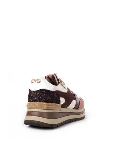 SNEAKERS CON ZEPPA GOLDEN KEYS DONNA CREMA-ROSA