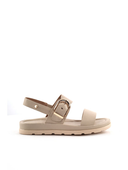 Keys Marilyn, sandali donna beige con zeppa bassa e comoda
