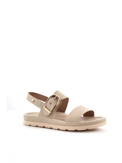 Keys Marilyn, sandali donna beige con zeppa bassa e comoda