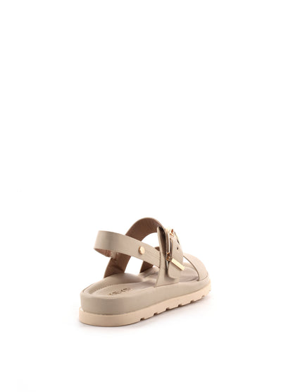 Keys Marilyn, sandali donna beige con zeppa bassa e comoda
