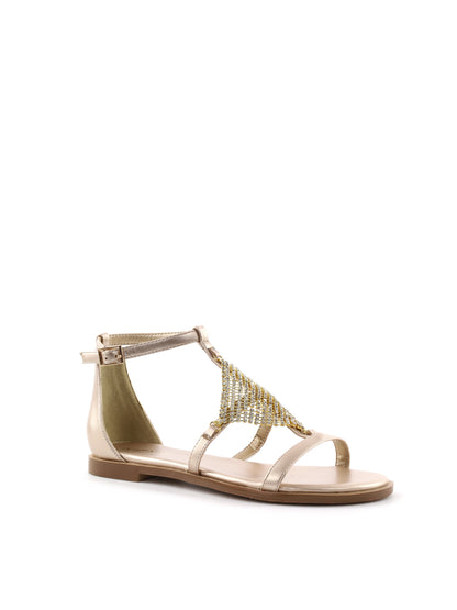 Keys Buckle, sandali donna argento eleganti e raffinati