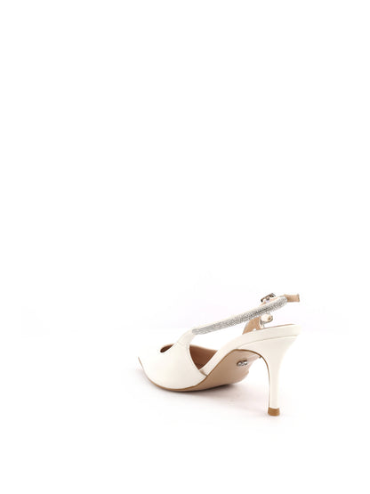 Décolleté eleganti Queen Helena da donna in bianco raffinato