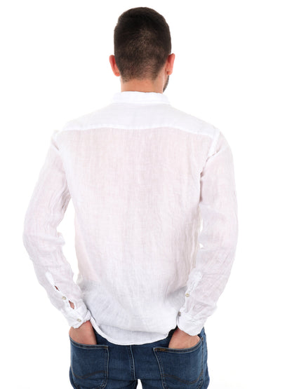 Camicia uomo FB Katerina 387 in lino bianca per cerimonia