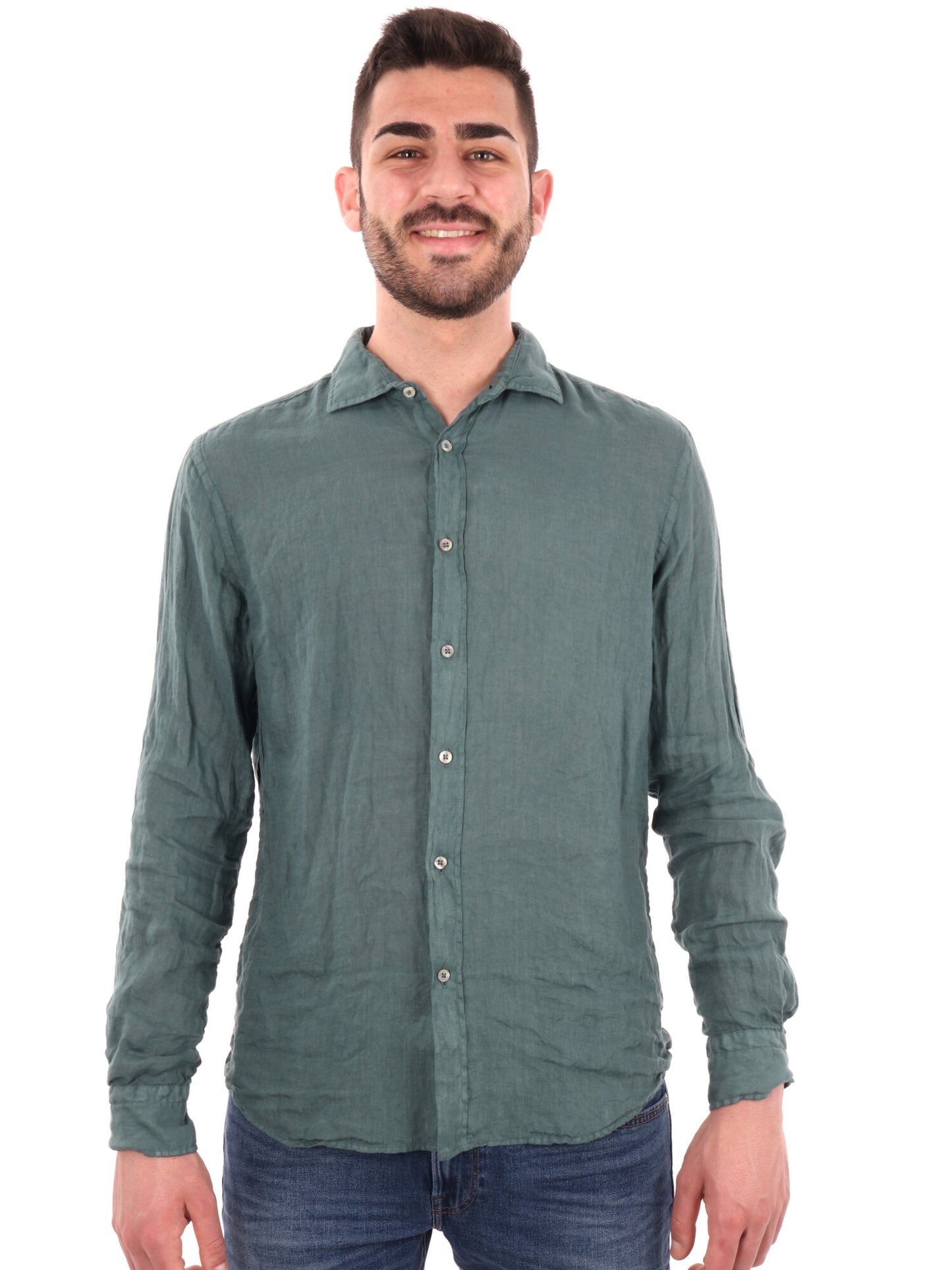 Camicia in lino verde da uomo Katerina 387 Gucci per cerimonia