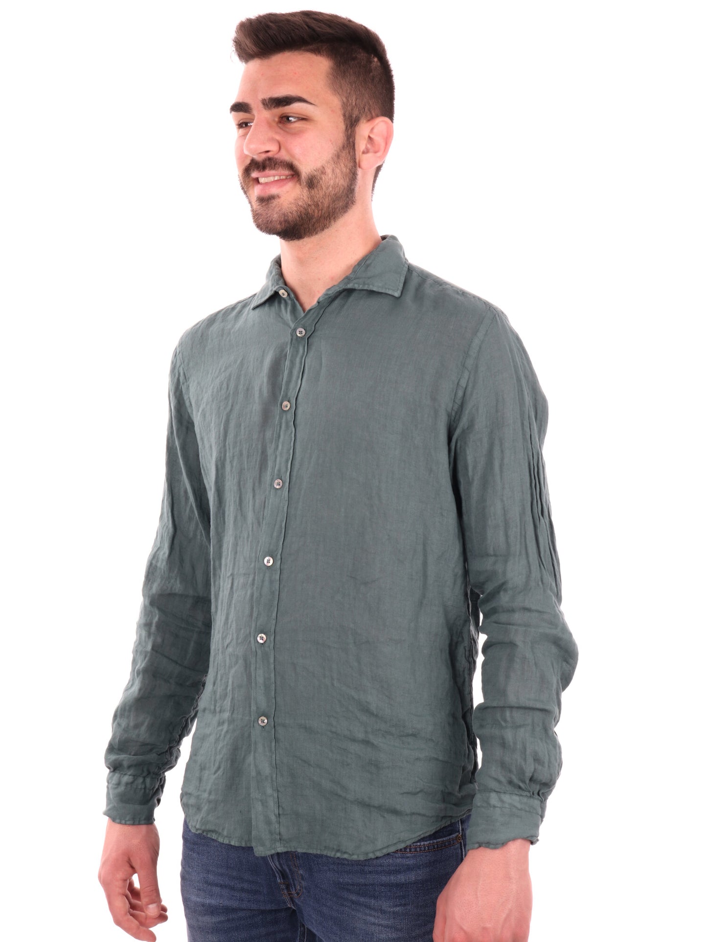 Camicia in lino verde da uomo Katerina 387 Gucci per cerimonia