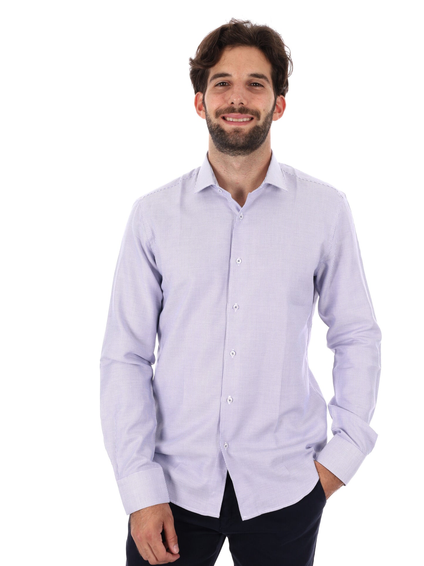 CAMICIA KING FB UOMO BIANCO BLU