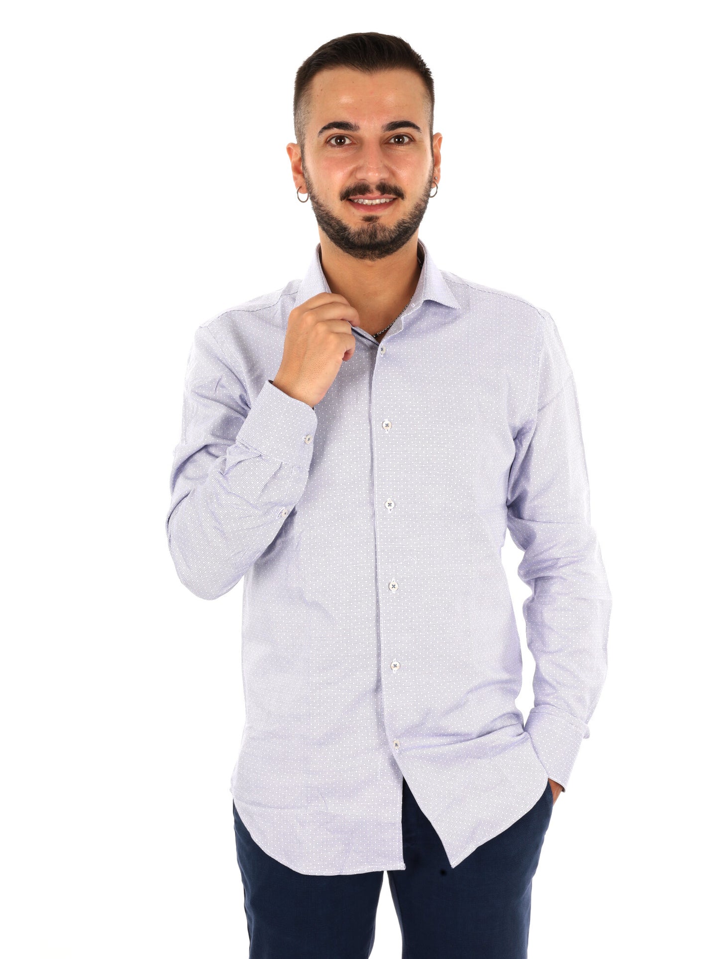 Fb King 18, camicia da uomo azzurra