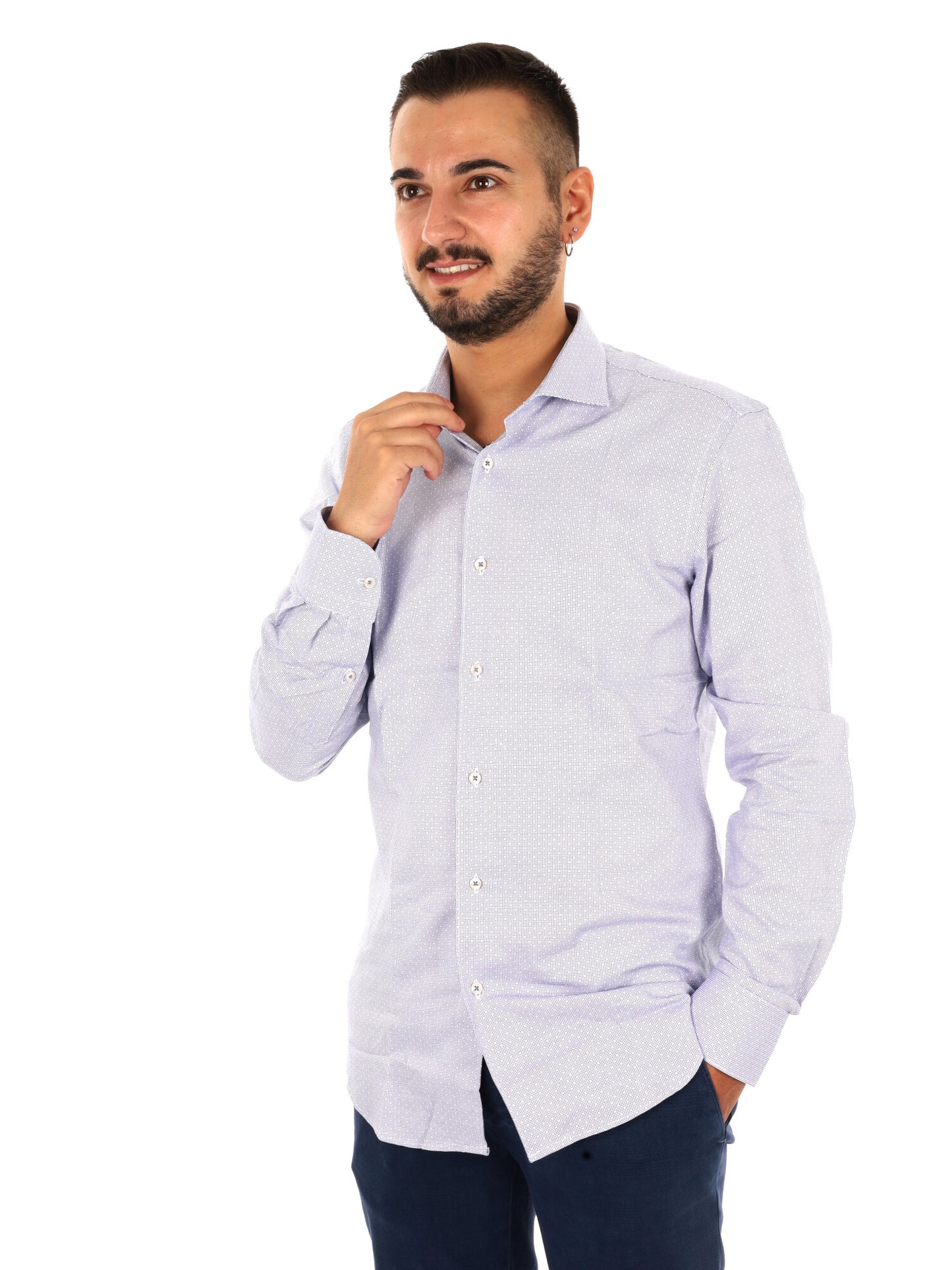 Fb King 18, camicia da uomo azzurra
