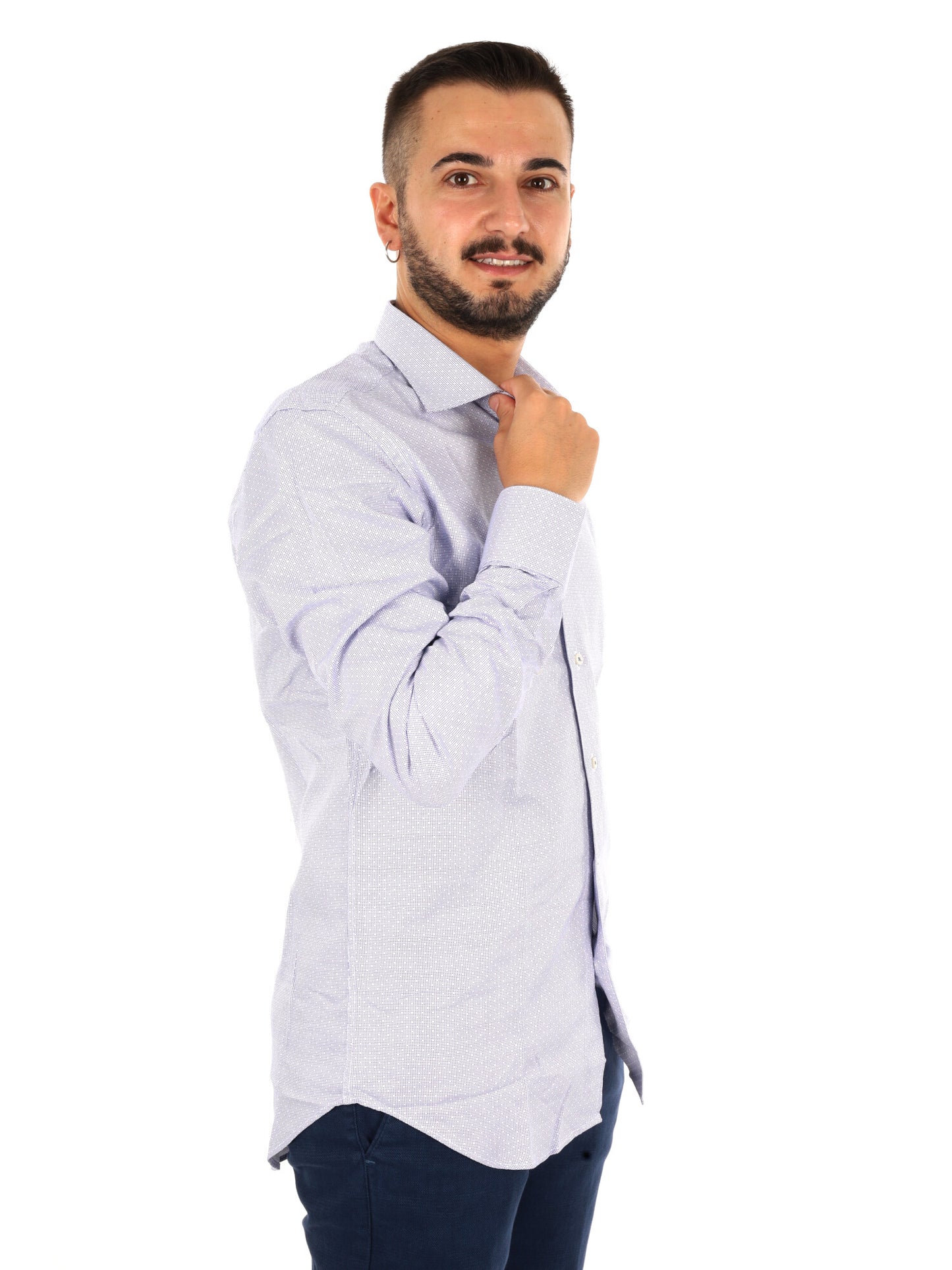 Fb King 18, camicia da uomo azzurra