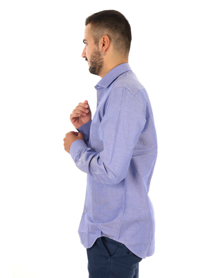 Fb King 22, camicia da uomo azzurra