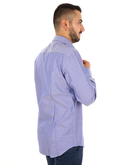 Fb King 22, camicia da uomo azzurra