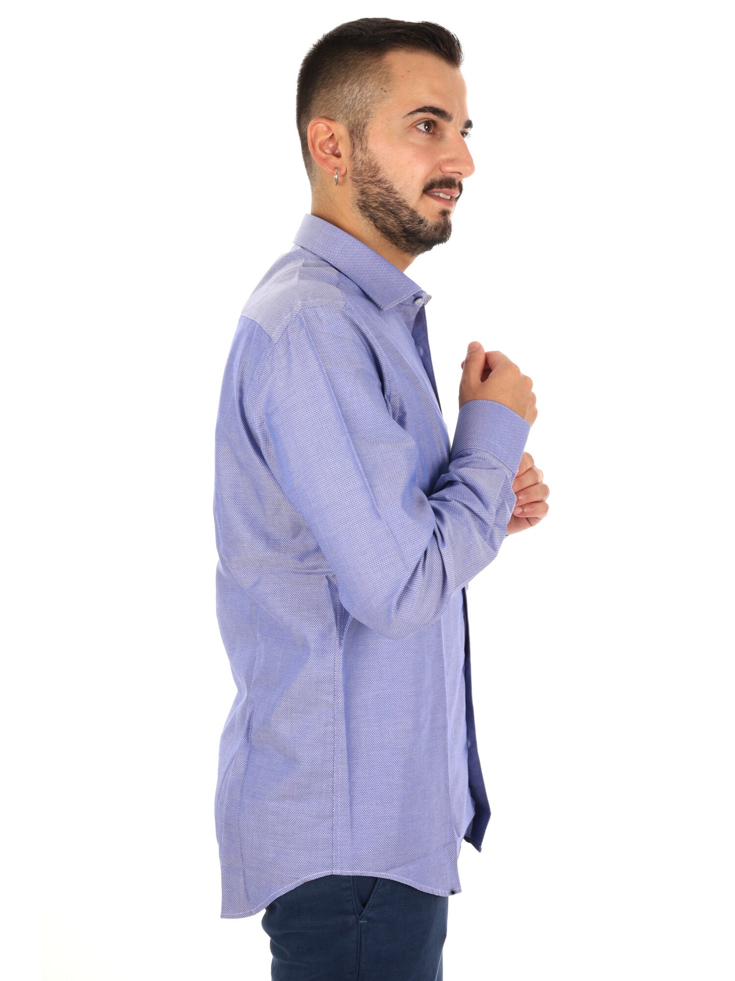 Fb King 22, camicia da uomo azzurra