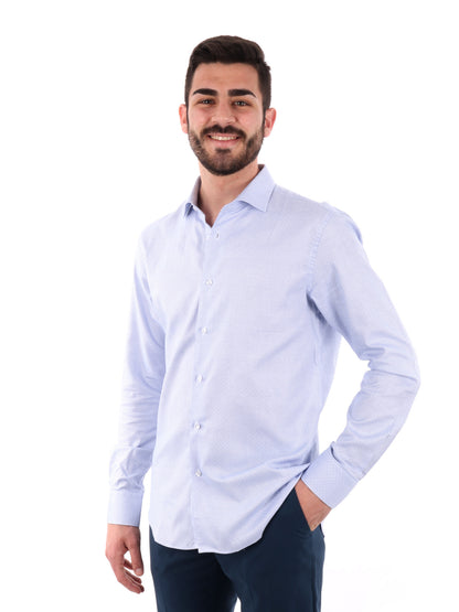 F.B. CAMICIA ML - BIANCO CELESTE