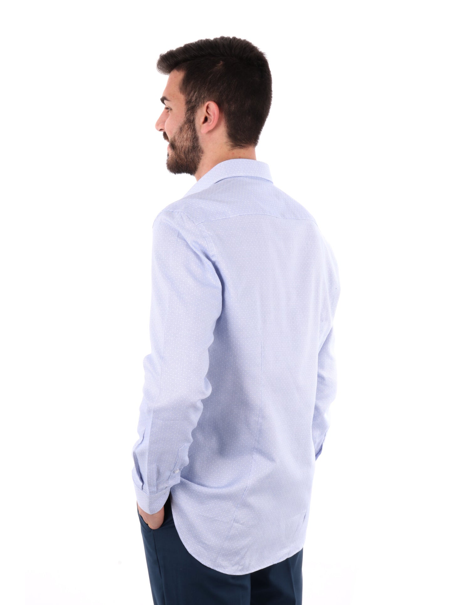 F.B. CAMICIA ML - BIANCO CELESTE