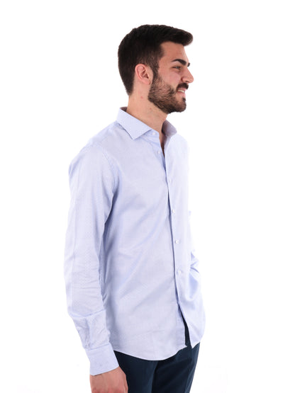 F.B. CAMICIA ML - BIANCO CELESTE
