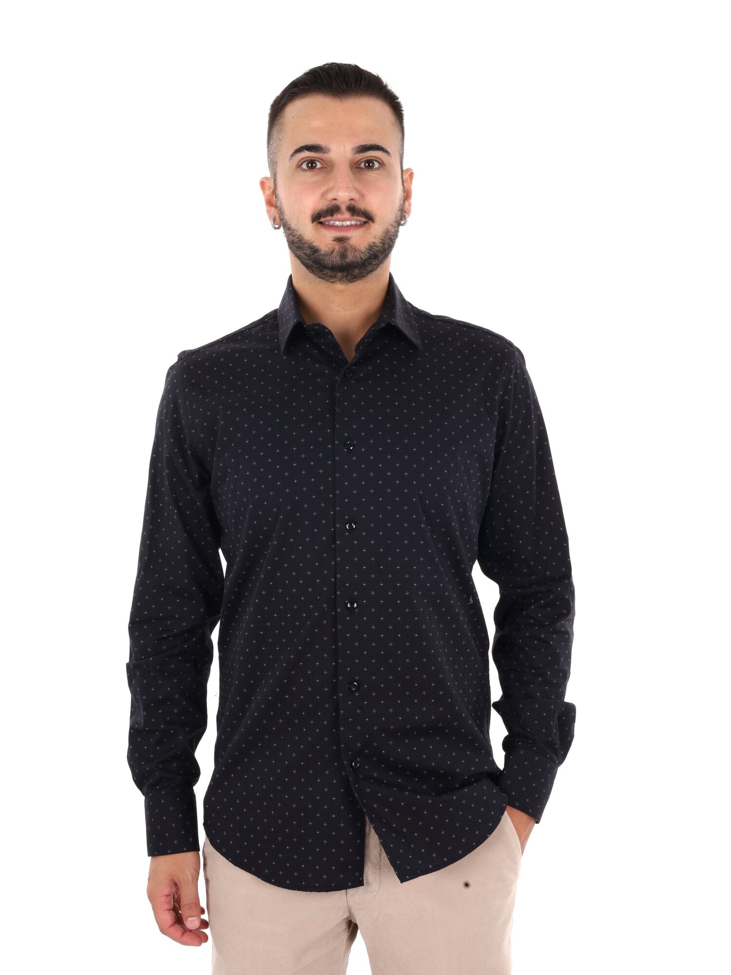 Fb Lipsia 6, camicia da uomo nera