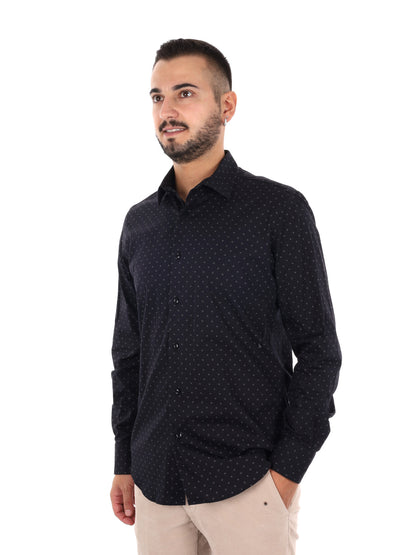 Fb Lipsia 6, camicia da uomo nera