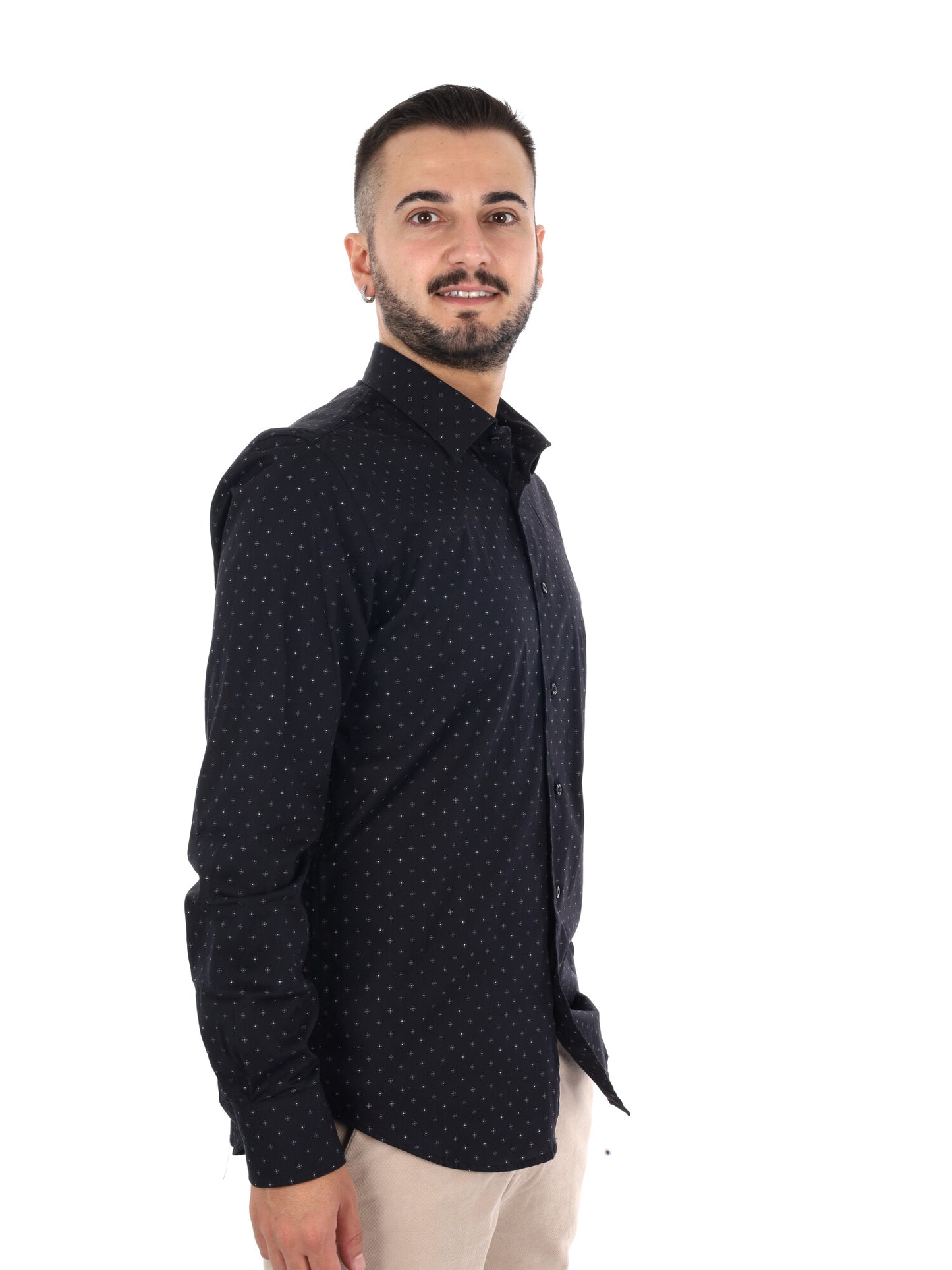 Fb Lipsia 6, camicia da uomo nera
