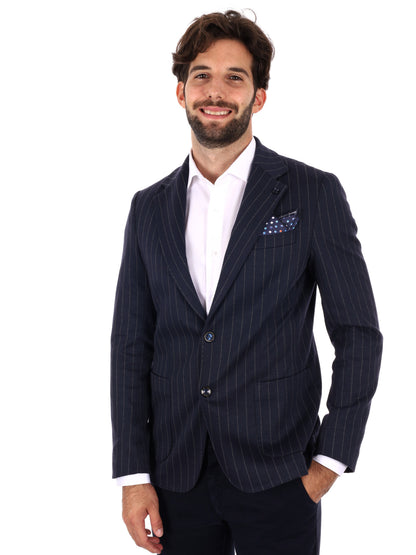 GIACCA A RIGHE MONOPETTO FB DA UOMO BLU