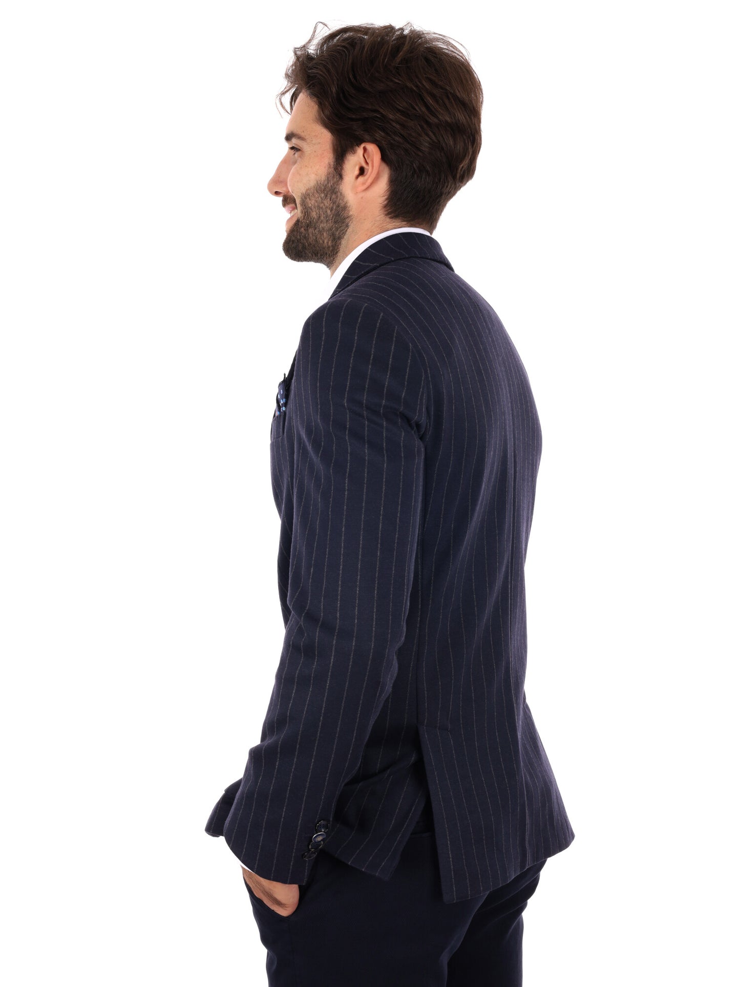 GIACCA A RIGHE MONOPETTO FB DA UOMO BLU