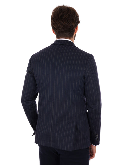 GIACCA A RIGHE MONOPETTO FB DA UOMO BLU