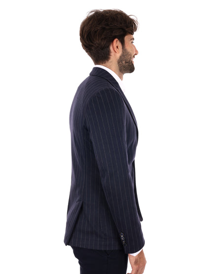 GIACCA A RIGHE MONOPETTO FB DA UOMO BLU