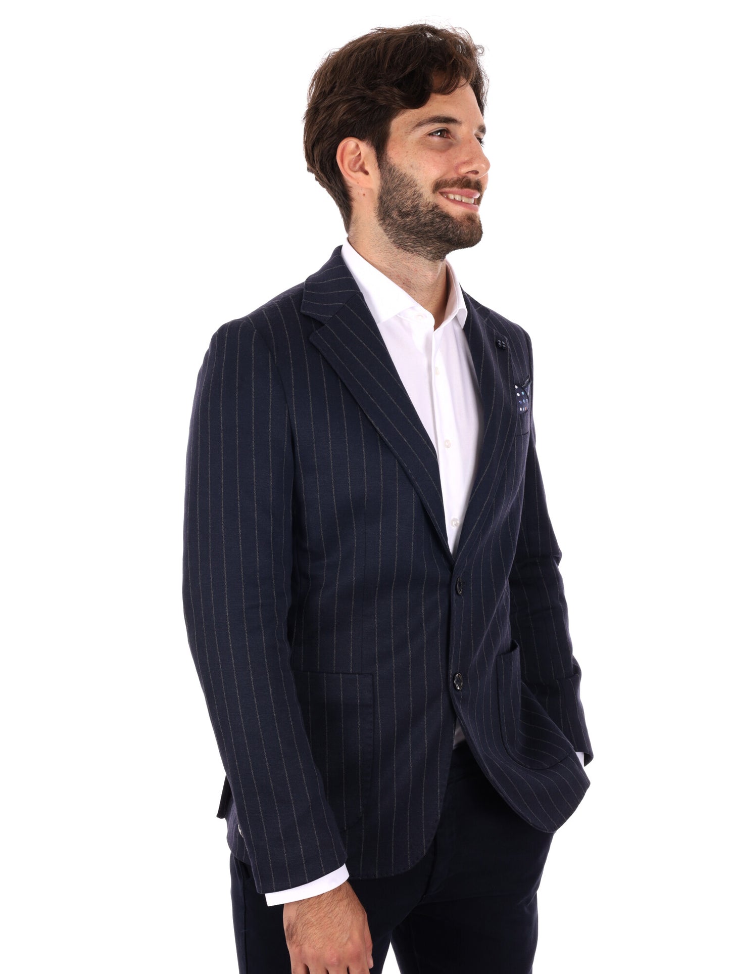 GIACCA A RIGHE MONOPETTO FB DA UOMO BLU