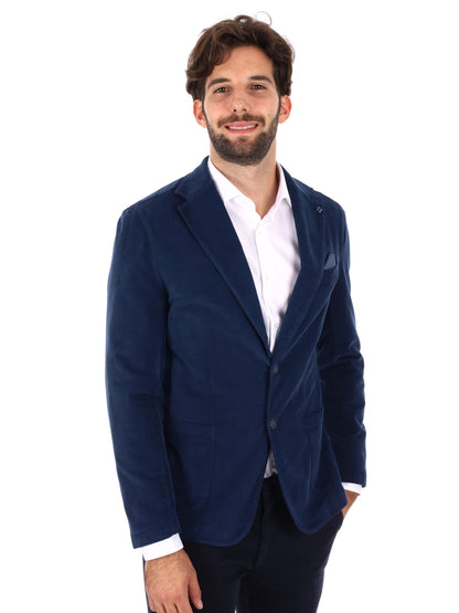 GIACCA FUSTAGNO MONOPETTO FB DA UOMO BLU