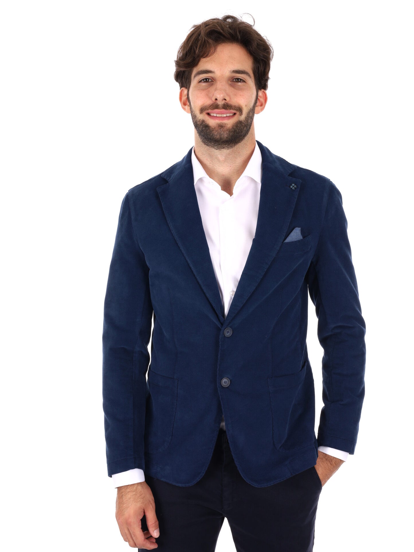 GIACCA FUSTAGNO MONOPETTO FB DA UOMO BLU