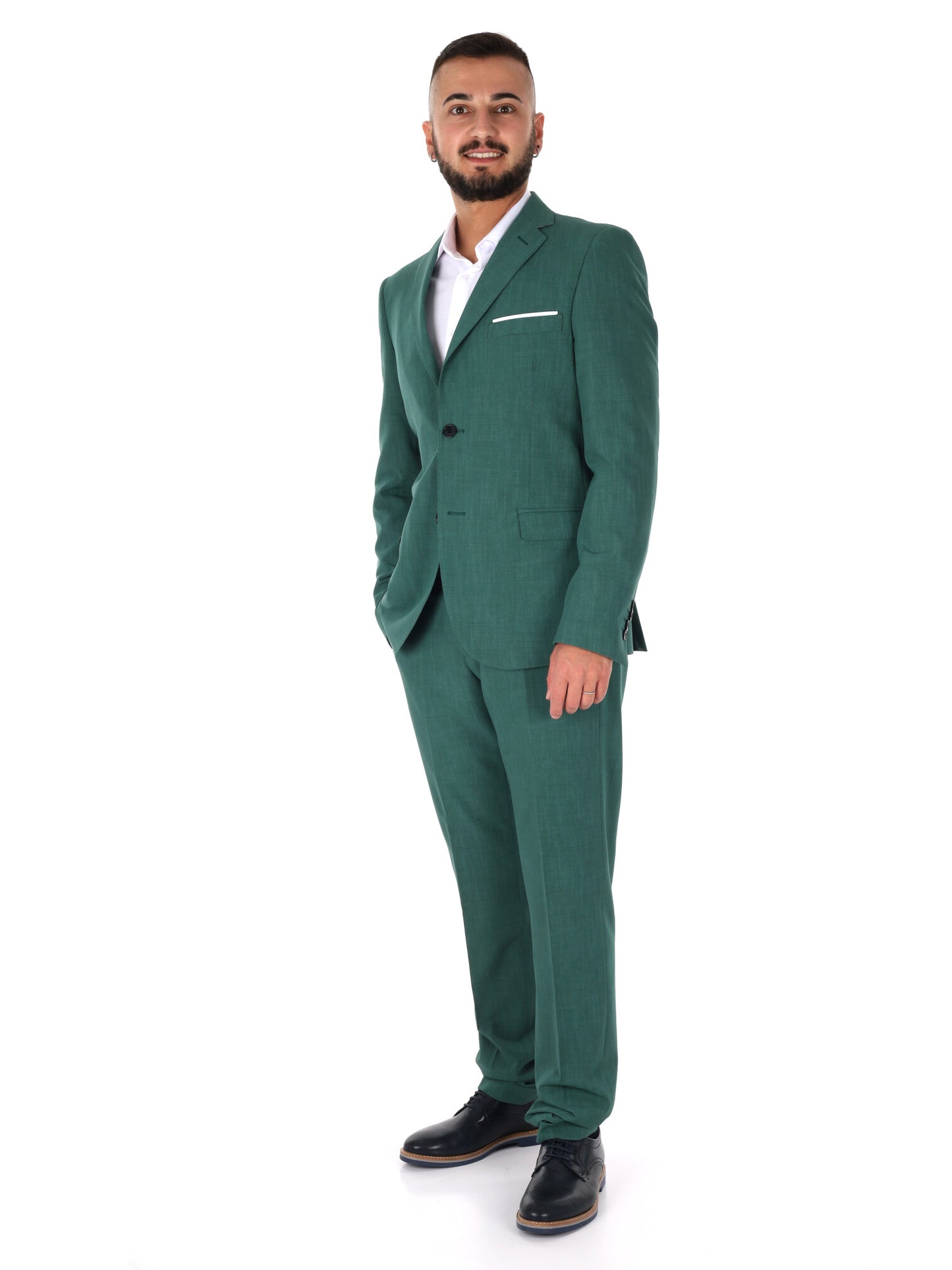 Abito verde elegante da uomo FB, perfetto per cerimonie primaverili