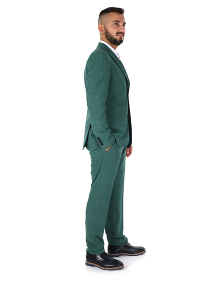 Abito verde elegante da uomo FB, perfetto per cerimonie primaverili