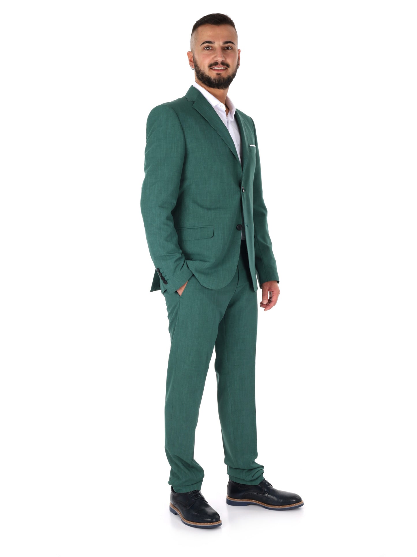 Abito verde elegante da uomo FB, perfetto per cerimonie primaverili