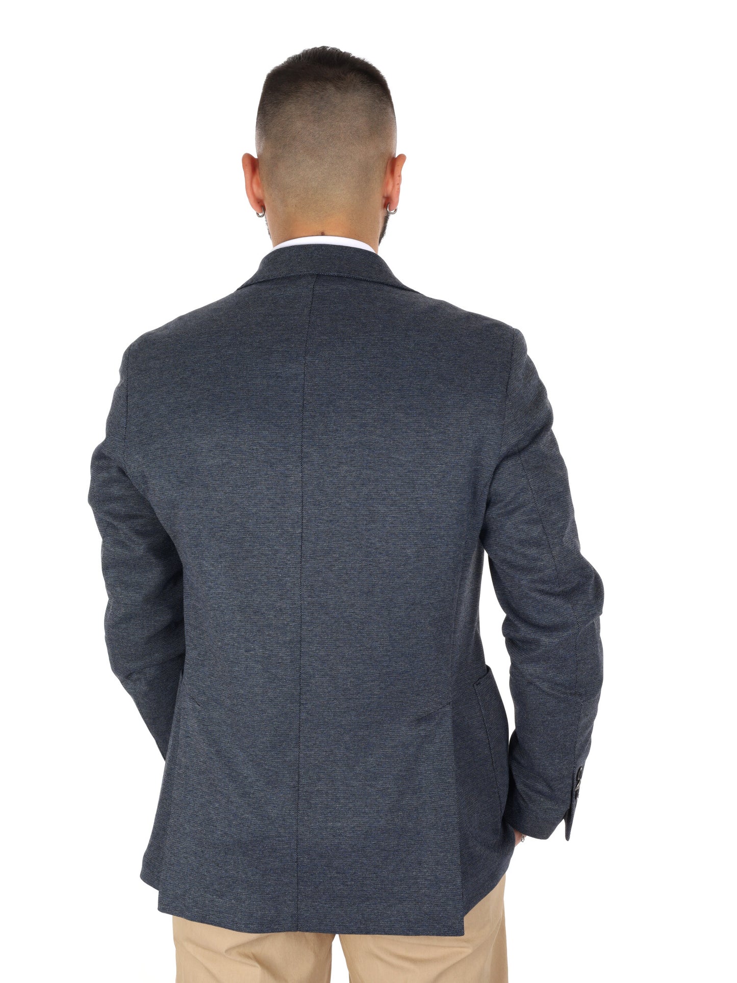 Giacca da uomo FB in maglia blu per primavera-estate