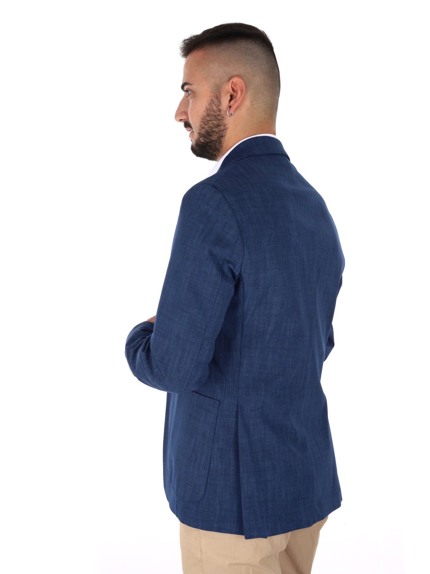 Giacca elegante da uomo FB blu in punto milano versatile