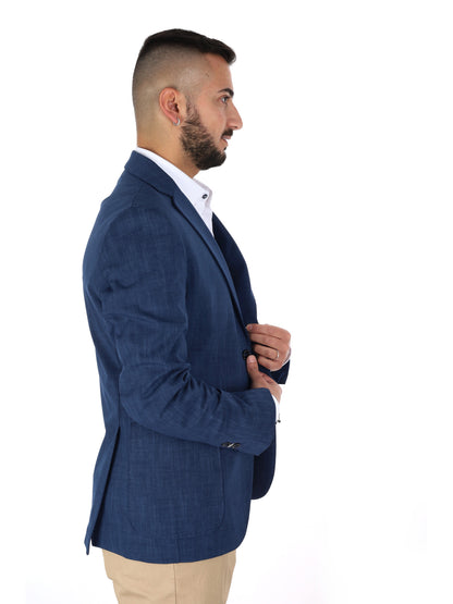 Giacca elegante da uomo FB blu in punto milano versatile