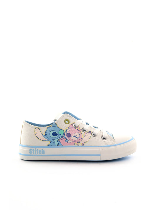 Leomil Stitch, sneakers in tela bianche per bambini
