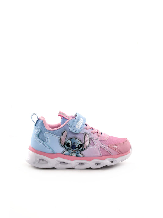 Leomil Stitch sneaker slip on unisex bambino rosa con luci