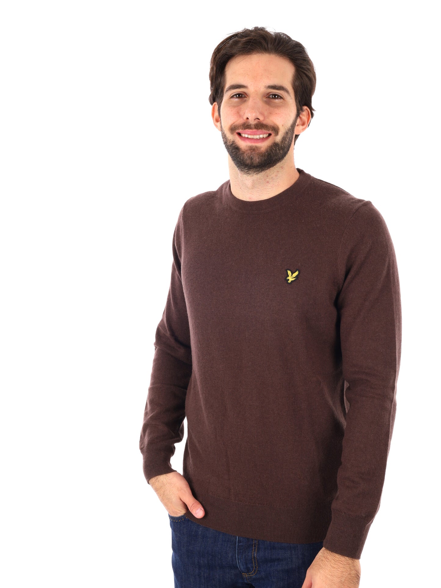 MAGLIA GIROCOLLO LYLE&SCOTT DA UOMO MARRONE