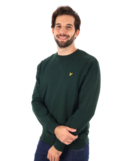Lyle&scott felpa gir da uomo verde scuro